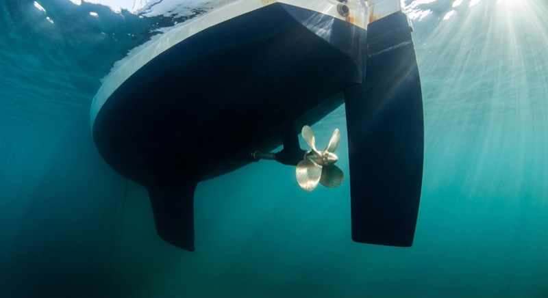 After hull cleaning — clean propeller and smooth hull bottom